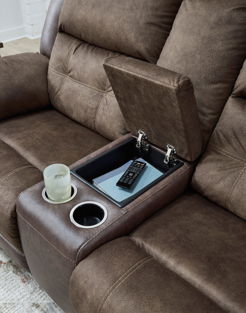 Florelle Glider REC Loveseat w/Console