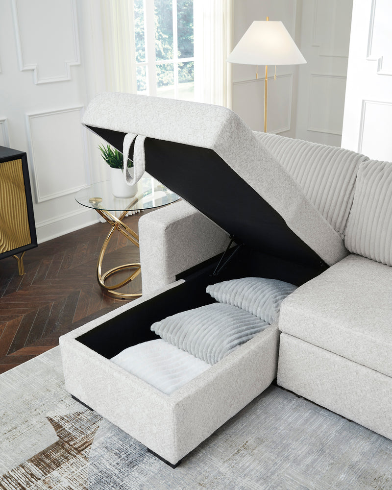 Wohlen Corner Chaise w/Storage & Pop Up Sleeper w/Drop Down TBL
