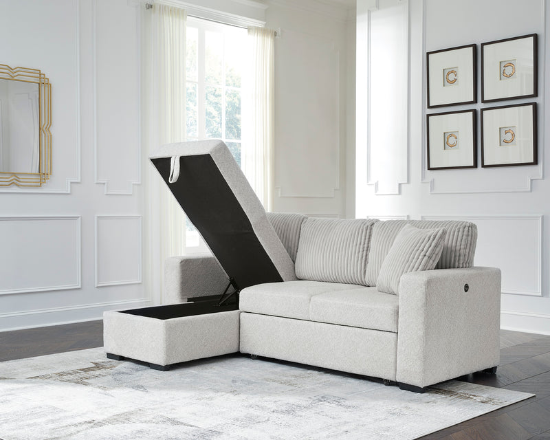 Wohlen Corner Chaise w/Storage & Pop Up Sleeper w/Drop Down TBL