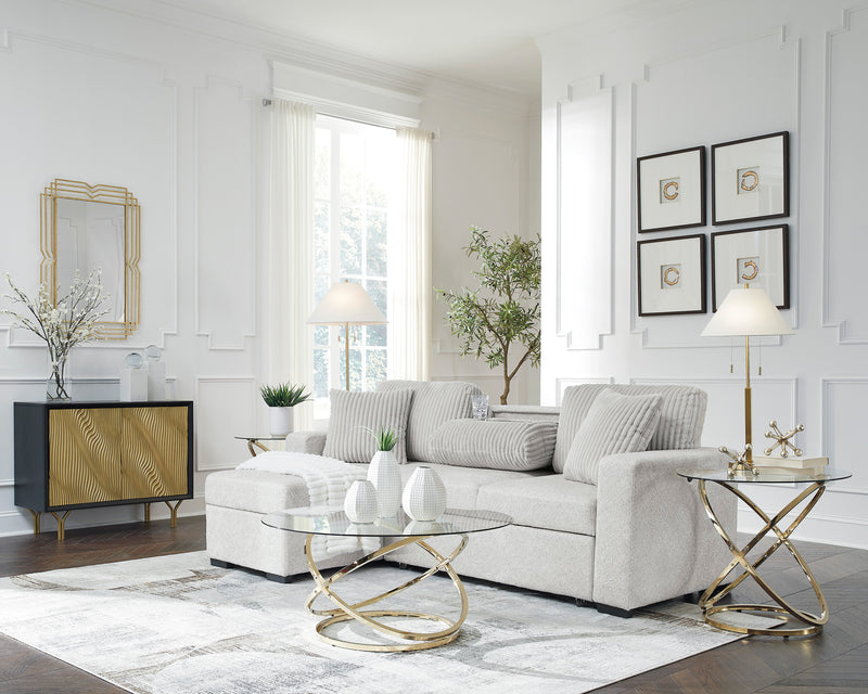 Wohlen Corner Chaise w/Storage & Pop Up Sleeper w/Drop Down TBL