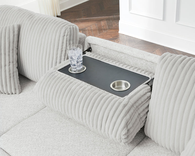 Wohlen Corner Chaise w/Storage & Pop Up Sleeper w/Drop Down TBL