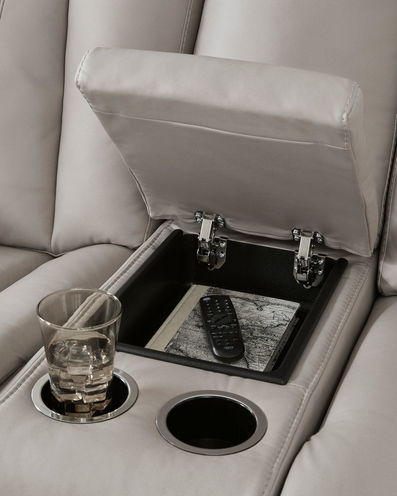Elevate Edges Glider Reclining Loveseat with Console