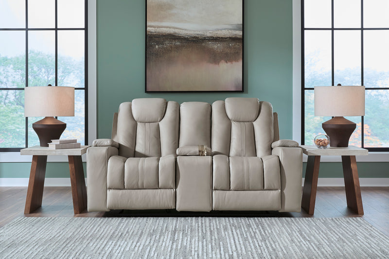 Elevate Edges Glider Reclining Loveseat with Console