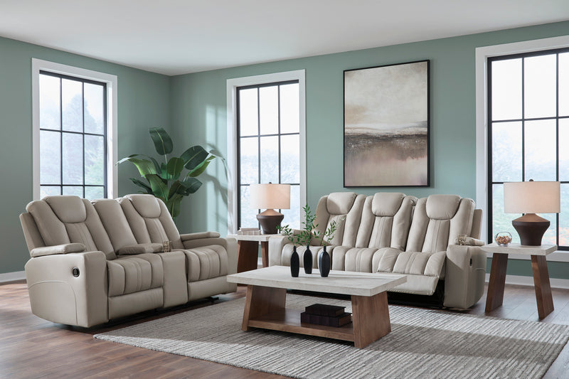 Elevate Edges Reclining Sofa with Drop Down Table
