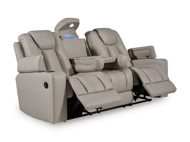 Elevate Edges Reclining Sofa with Drop Down Table