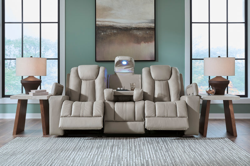 Elevate Edges Reclining Sofa with Drop Down Table