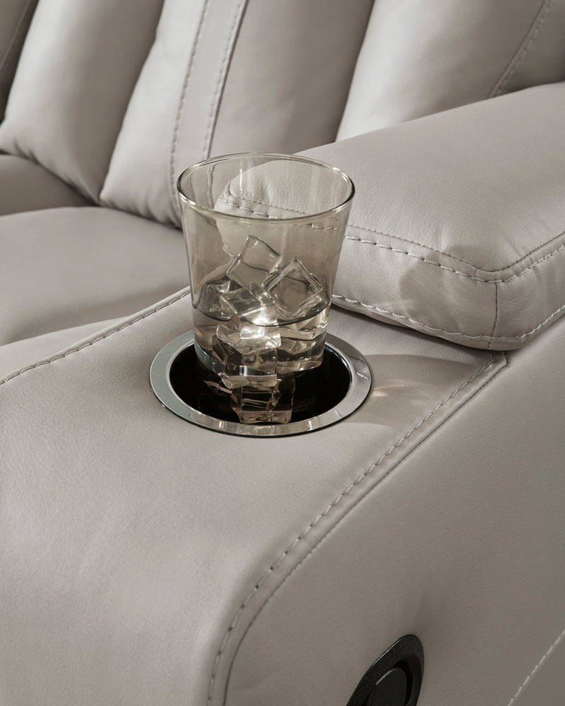 Elevate Edges Reclining Sofa with Drop Down Table