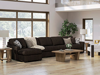 Midnight-Madness Sectional Sofa with Chaise Brown