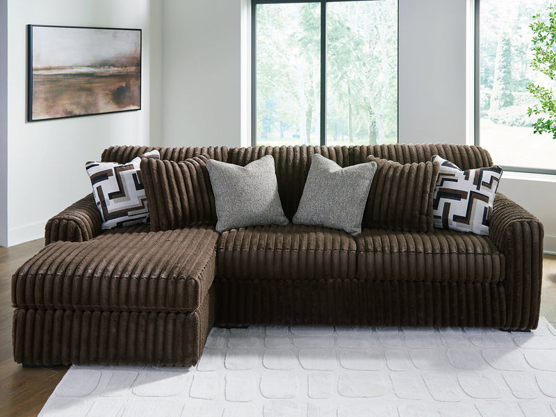 Midnight-Madness Sectional Sofa with Chaise Brown