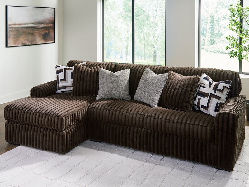 Midnight-Madness Sectional Sofa with Chaise Brown