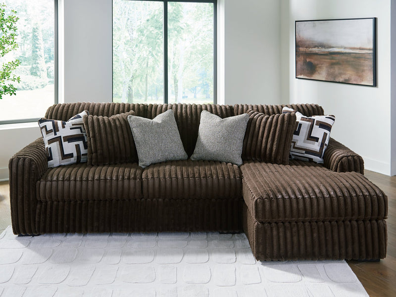 Midnight-Madness Sectional Sofa with Chaise Brown
