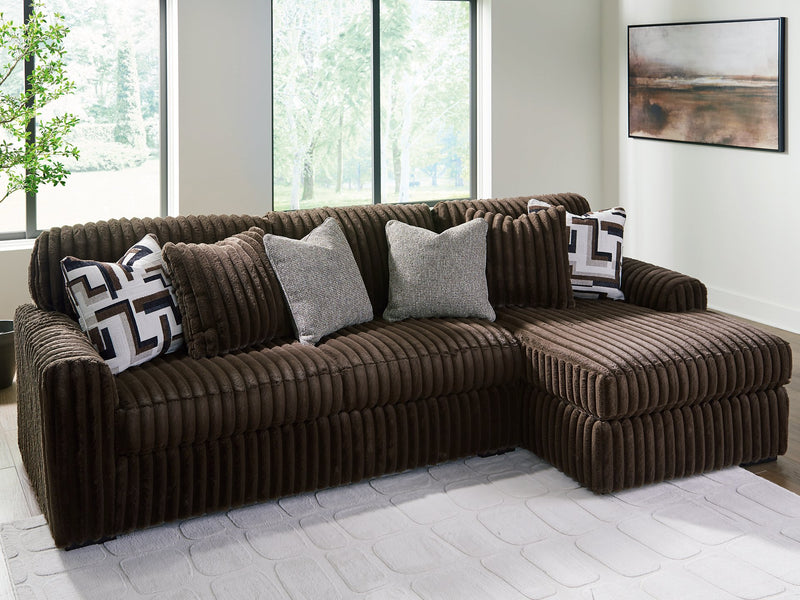 Midnight-Madness Sectional Sofa with Chaise Brown