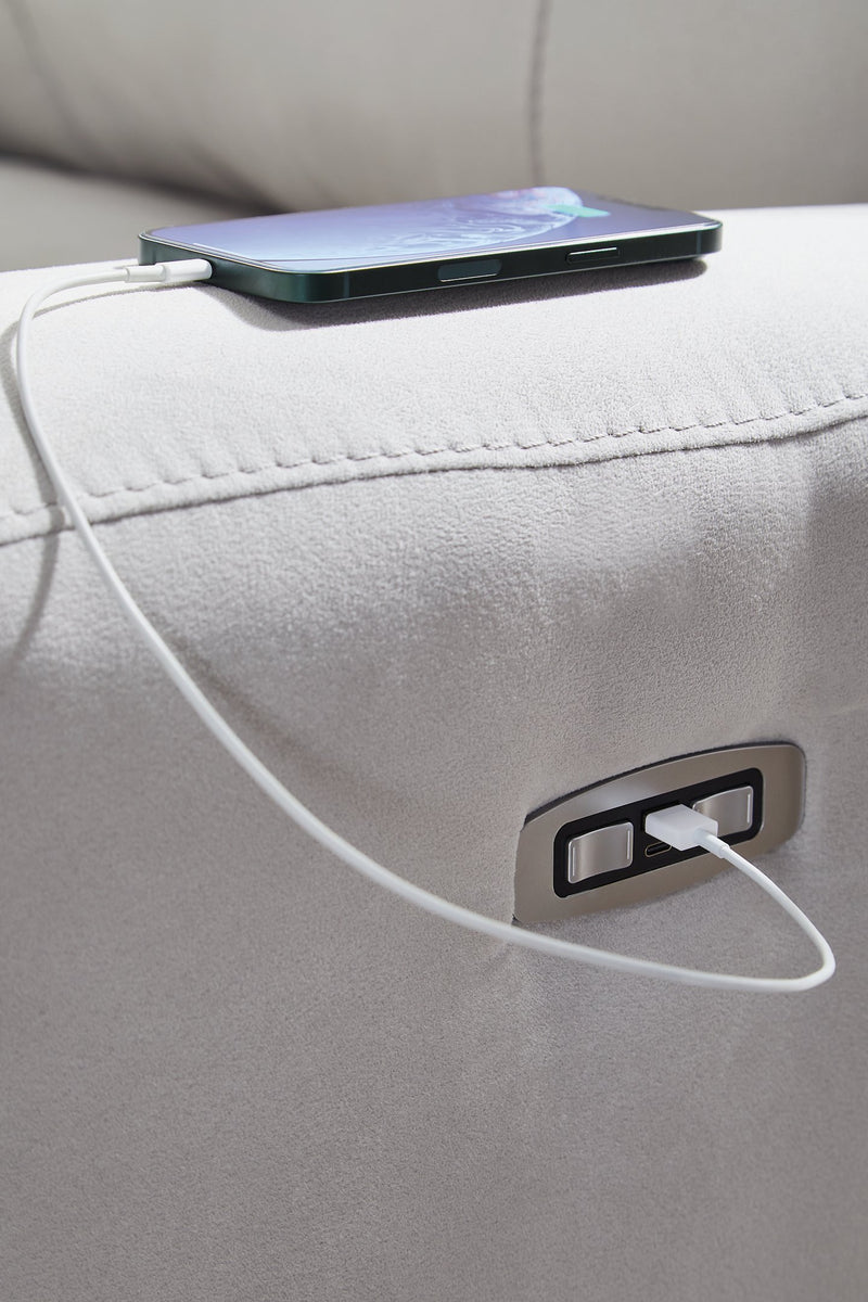 Social Pointe Reclining Sectional with Storage Console