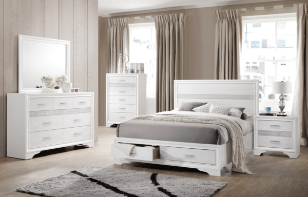 Dresser, Mirror, Queen Storage Bed