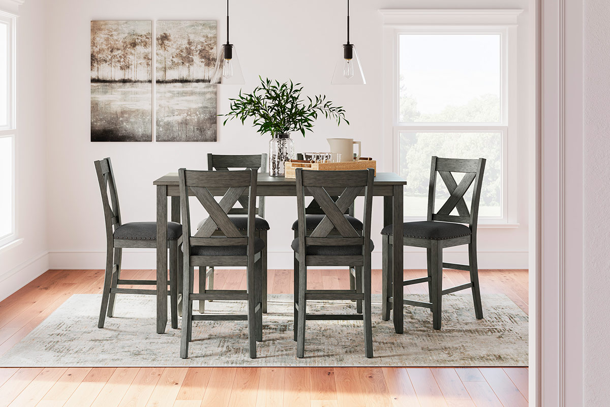D388-423 Pub Table & 6 Chairs